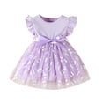thumbnail image 3 of MEZZALL Toddler Girls Fly Sleeve Holiday Dress Dance Party Ribbed Dresses Clothes O-Neck Adorable Sundress, 3 of 8