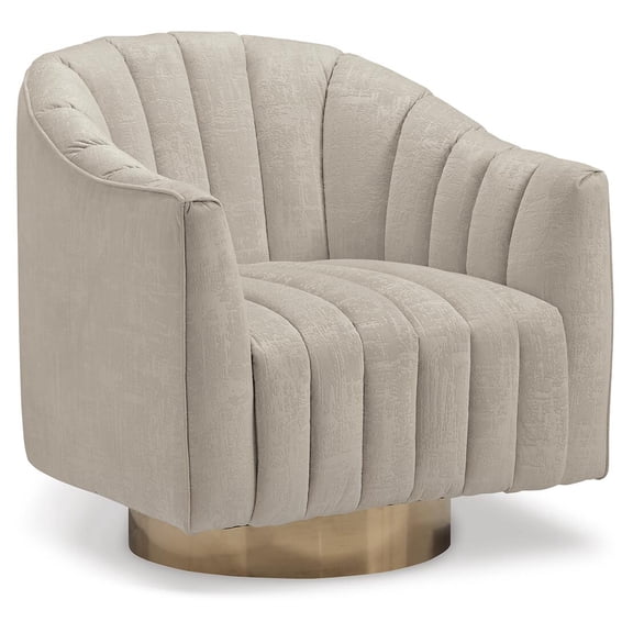Signature Design by Ashley Contemporary Penzlin Swivel Accent Chair, Pearl
