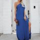 thumbnail image 4 of Vestido Suelto Elegante De Color Sólido Para Mujer Vestidos De Club De Fiesta Maxi Con Abertura En Un Hombro Likrtyny Mujer, 4 of 7