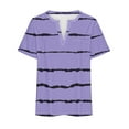thumbnail image 5 of Olyvenn Plus Size Tops for Women Oversized Trendy Fashion Summer Short Sleeve Shirts Casual V Neck Tunic Blouses Tees Purple L, 5 of 5