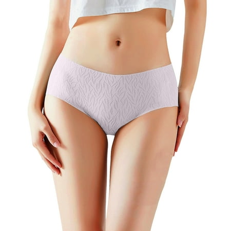 Xiaoxatg Women s Panties Women Underwear Ice Silk Mid Waist Underwear Jacquard Breathable Briefs Women Bikini Underwear