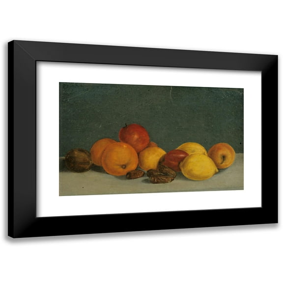 Jan Matejko 14x11 Black Modern Framed Museum Art Print Titled - Still IIfe with Fruits (1852)