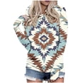 thumbnail image 2 of Momihoom Women's Southwestern Geometric Print Hoodie, Lightweight Long Sleeve Casual Hooded Sweatshirt for Everyday Wear, 2 of 5
