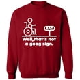 thumbnail image 2 of OXI Crewneck Sweatshirt - Well,That's Not a Goog Sign,Basic Casual Sweatshirts for Men's and Women Fleece Sweatshirt Long Sleeve- Antiquee Cherry Small, 2 of 2