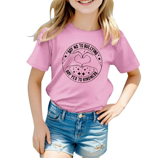TZEWGL Tops For Kid Cute Short Sleeve Loose Graphic Prints Summer Clothes Clothes For Girls Boys size 2-3T