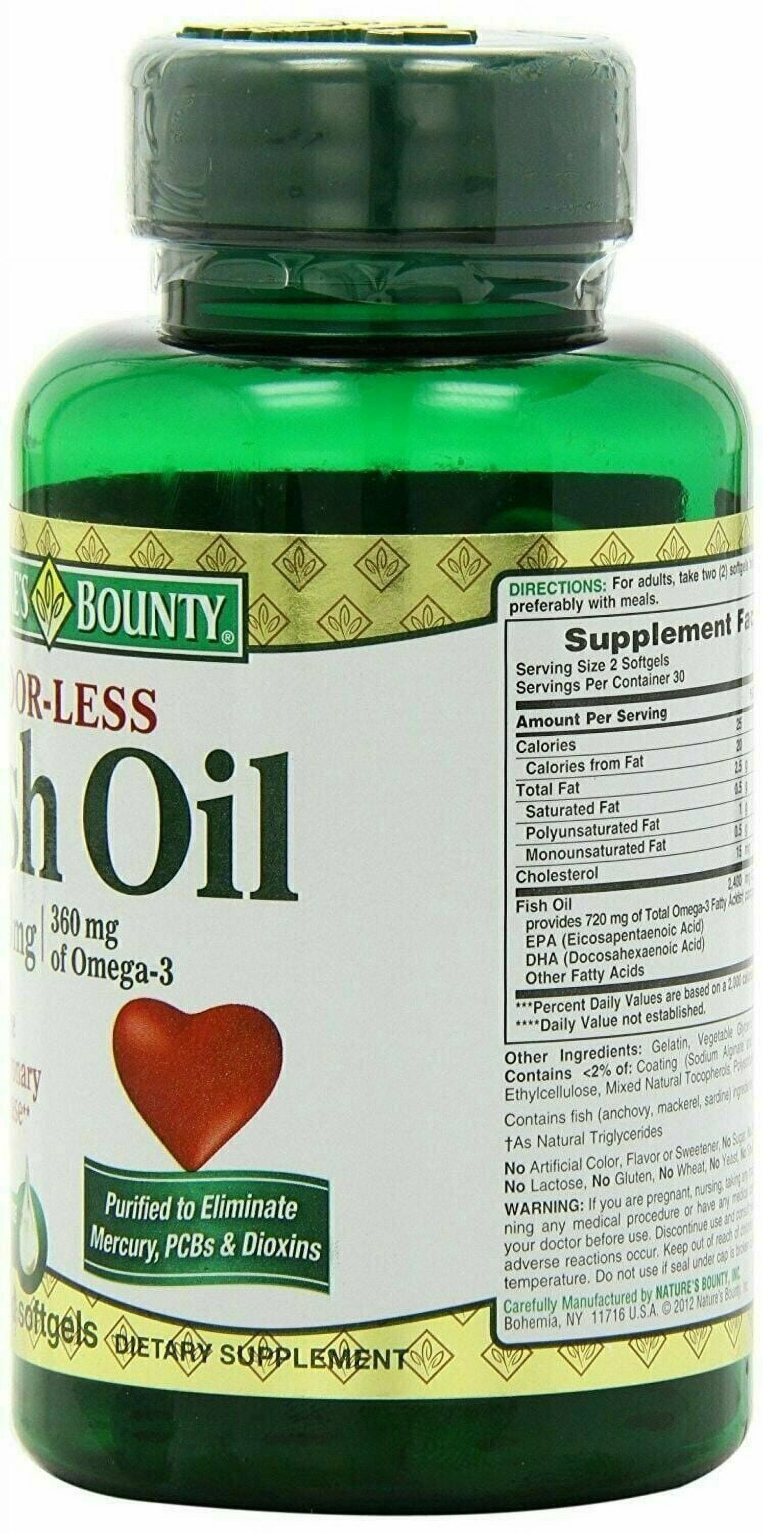 4 Pack - Nature's Bounty Fish Oil 1200 mg Omega-3 and Omega-6, 60 Each