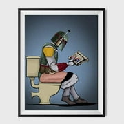 Boba Fett (Mandalorian) Inspired On The Toilet Poster