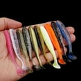 thumbnail image 5 of 10pcs Tail bait 5.5 cm/7cm/9cm Two Color Paddle Swimmers Soft Lure Silicone Wobbler Long Throw Artificial Worm, 5 of 8