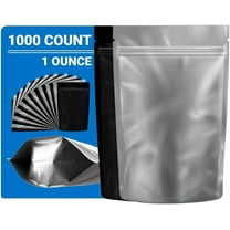 Loud Lock Mylar Bags 1000 Count 9" x 6" Black/Clear - Resealable Food Storage Mylar Bags