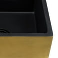 thumbnail image 6 of Ruvati USA RVL4018GRG 30 in. Fireclay Modern Farmhouse Single Bowl Kitchen Sink, Matte Black & Brushed Gold, 6 of 7