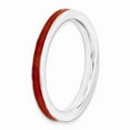thumbnail image 3 of Sterling Silver Stackable Expressions Red Enameled 2.25mm Ring - Size 6, 3 of 3
