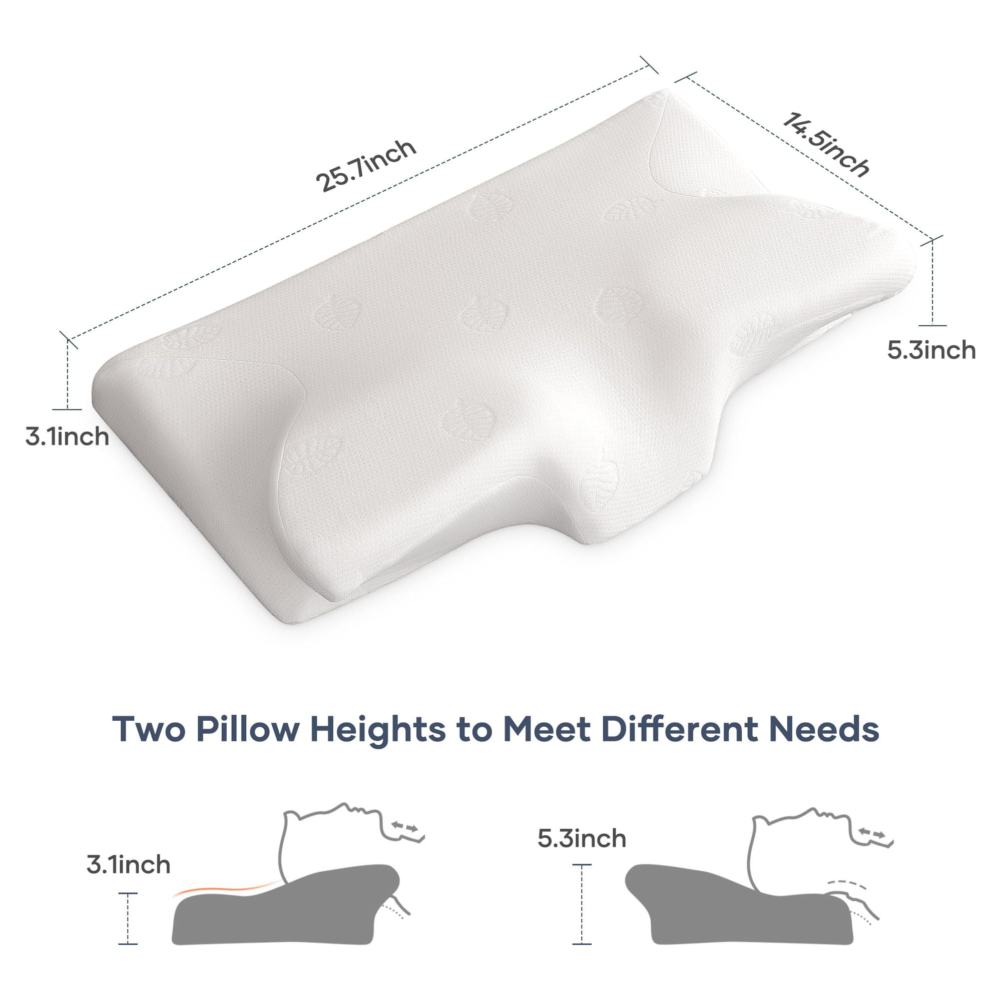 DREAMSIR SETORE Extra Firm Pillows for Sleeping,Neck Support Contour Pillow,Cervical,Orthopedic  Pillow for Neck