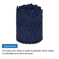 thumbnail image 3 of Uxcell 4" Wide 5 Yard Lace Ribbon Floral Pattern Navy Blue Lace Trim Ribbon for Sewing Making, 3 of 4
