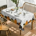 thumbnail image 2 of Halloween Tablecloth 60x60 Inch Square, Jack-O-Lantern Pumpkin Cobweb Scary Themed Washable Table Cover for Party Picnic Dinner Decor, 2 of 6