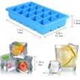 thumbnail image 2 of Bandeja para cubitos de hielo con 15 compartimentos, juego de 2 bandejas grandes de silicona para cubitos de hielo con tapa, bandeja para cubitos de hielo apilable y que ahorra espacio, y sin BPA par, 2 of 5