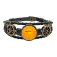 thumbnail image 1 of El dia de Thanksgiving Turkey acuarela patron Pulsera marina tejida en cuero, 1 of 4