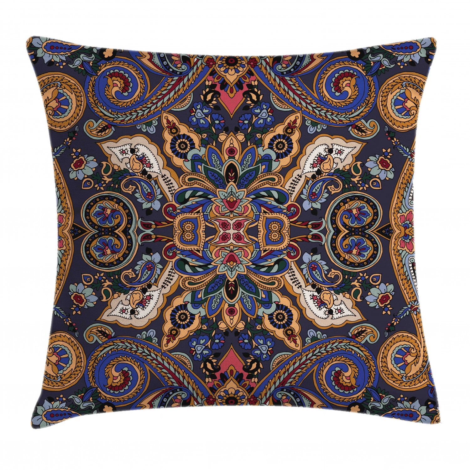 Paisley Throw Pillow Cushion Cover, Historical Moroccan Florets with ...
