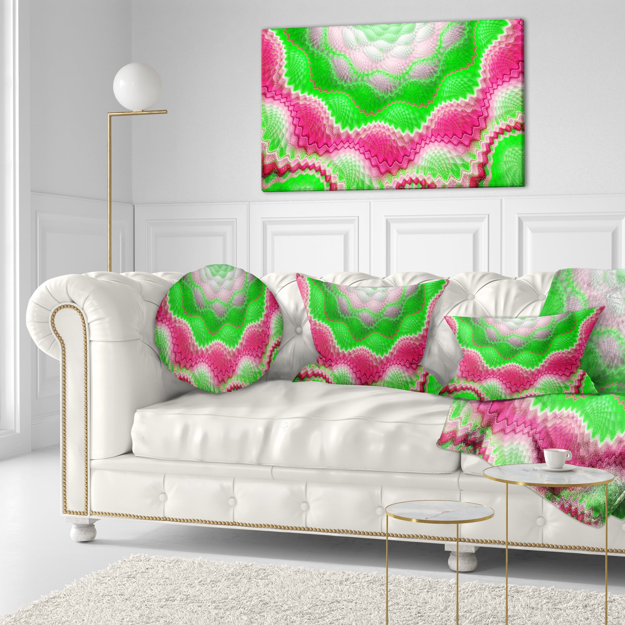 Designart Snake Skin Exotic Flower - Abstract Throw Pillow - 12x20