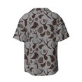 thumbnail image 5 of KLL Brown Moose with Pinecones Print Men's Shirt Short Sleeve Button Down Summer Cuba Beach Shirts- XX-Large, 5 of 5