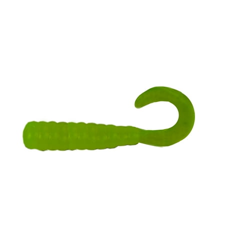 Tackle HD 70-Pack Grub Fishing Lures 3-Inch Skirted Grub with Curly Tail Bulk Fishing Grubs for Crappie Bass Walleye or Trout Bait Freshwater or Saltwater Swimbait Chartreuse