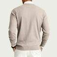 thumbnail image 3 of Mens Crewneck Sweatshirts Big and Tall Long Sleeve Knit Sweater Ribbed Fashion Basic Warm Pullover Relaxed Fit Lightweight Winter Sweatshirts for Men, 3 of 7
