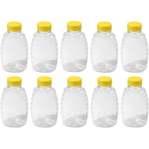 Skywin Honey Jar Clear Plastic Squeeze Honey Bottles and Honey