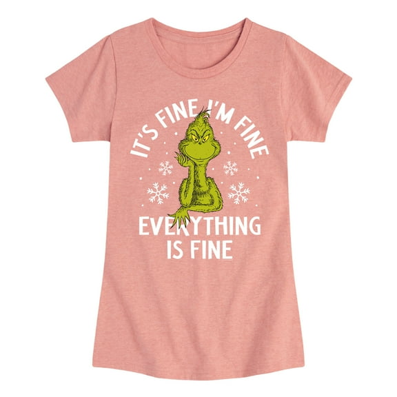 Dr. Seuss - Grinch It's Fine - Toddler And Youth Girls Short Sleeve Graphic T-Shirt