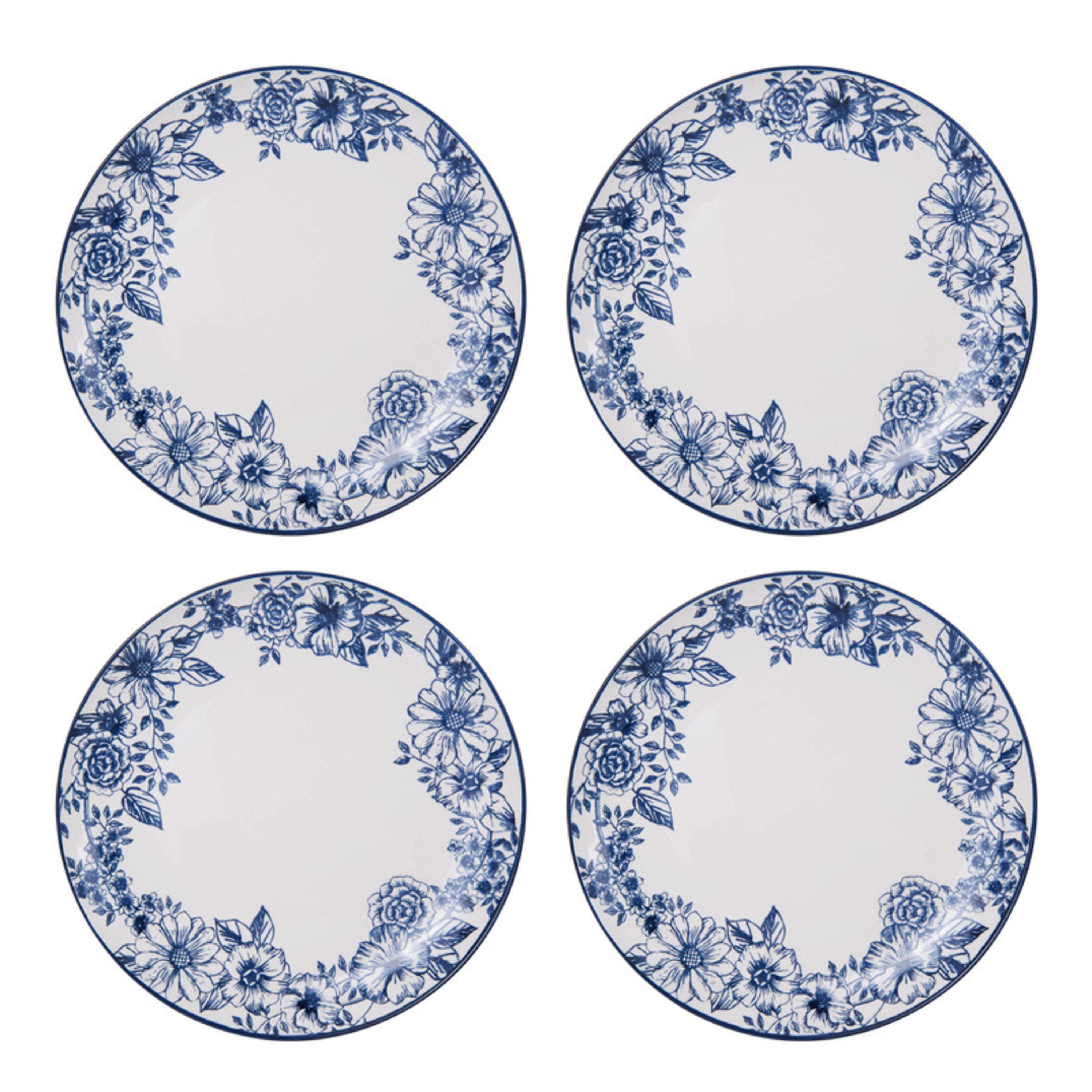 Pfaltzgraff Gabriela Storage Bowls, 6 inch, Blue and White