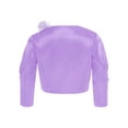 thumbnail image 2 of Alvivi Girls 3D Flower Bolero Sequin Open Front Cardigan Sparkly Long Sleeve Ruffled Shrug Cover Up Lavender 4, 2 of 6