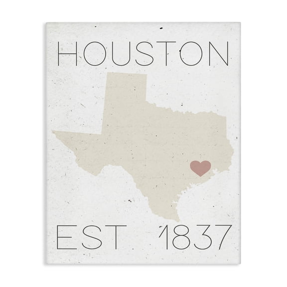 Stupell Industries Farmhouse Houston Est 1837 Canvas Art, 24 x 30, by Lil' Rue