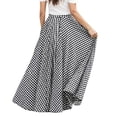 thumbnail image 3 of Skirt Women's Plaid Print Skirt with Large Hem and High Waist Pocket Skirt Plaid Ankle Length Black XXXL, 3 of 6
