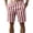 EM65- Red, variant on Domzle Mens Striped Casual Shorts Summer Beach Elastic Button Waist Dress Shorts with Pockets Dark Blue L