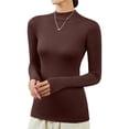 thumbnail image 5 of Casual Women Thermal Underwear Cold Weather Long Sleeve Tight Slim Pullover Undershirt Turtleneck Elegant Winter Plush Base Layer Pajama Fashion Warm Lined Soft Tops, 5 of 6