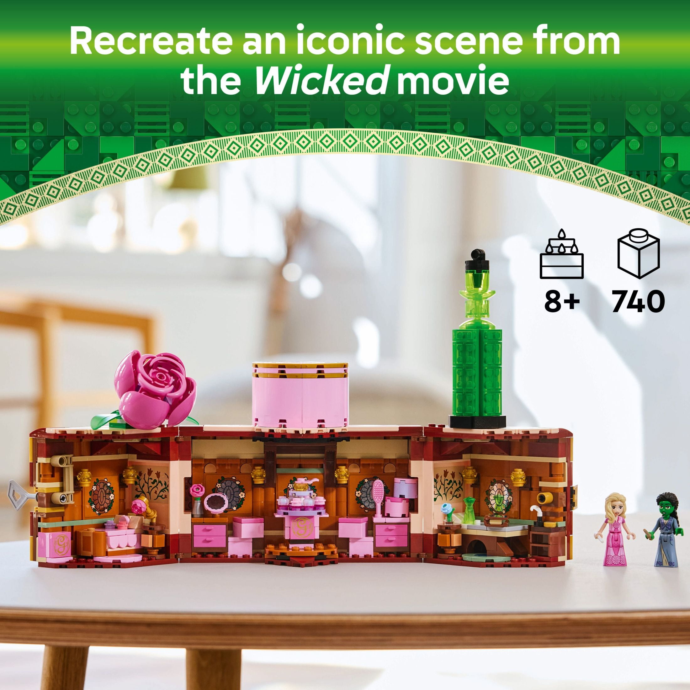 LEGO Wicked Glinda & Elphaba's Dormitory Building Toys - Wicked Toys for Girls & Boys, Age 8+ - Buildable Doll House for Kids - 75683