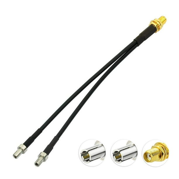 Eightwood SMA Female Bulkhead to Dual TS9 Splitter Adapter Pigtail ...