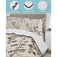 thumbnail image 3 of Quilt King Size Bedding Set, Brown Beige Botanical Reversible Summer Quilt 3 Pieces, Rustic Country Spring Floral Summer Leaf Lightweight Bedspreads Coverlets with 2 Pillow Shams for All Seasons, 3 of 5