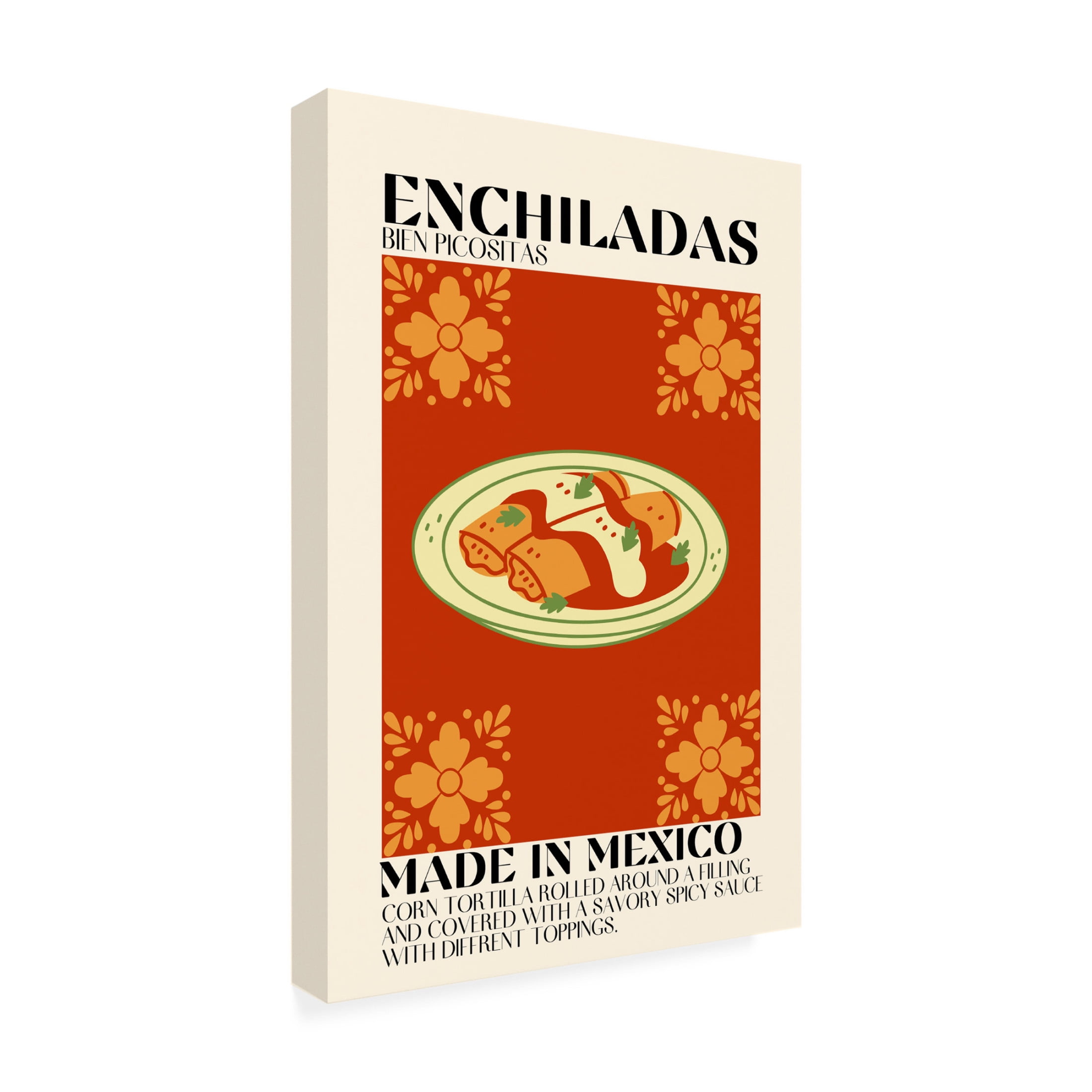 Canvas Wall Art - Gaec Studio 'Enchiladas' Wall Art for Living Room, Bedroom, or Office Décor by Trademark Fine Art - 16 x 24 Inches