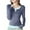 Dark Gray, variant on Zpanxa Women's Fake Two Piece Long Sleeve T-Shirt Layered Look Stretchy Basic Tee Casual Streetwear Outfit