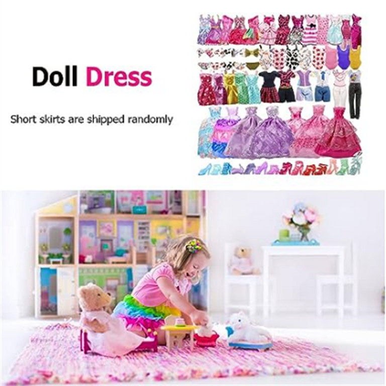 5Pcs Handmade Clothes Dress For Doll Wedding Party Dresses Gown Outfit