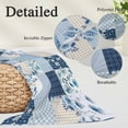thumbnail image 2 of Blue Floral Pillow Covers, Linen Long Throw Pillow Case, Spring Flowers Plants Patchwork Grid Bohemia Holiday Pillow Protector Decorative Cushion Cover for Living Room/Bedroom 20" x 26", 2 of 8