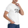 thumbnail image 5 of Men Bear Forest T-Shirt Premium 100% Cotton Short Sleeve T-Shirt Tee Crew Neck Casual Tshirt,White,L, 5 of 8