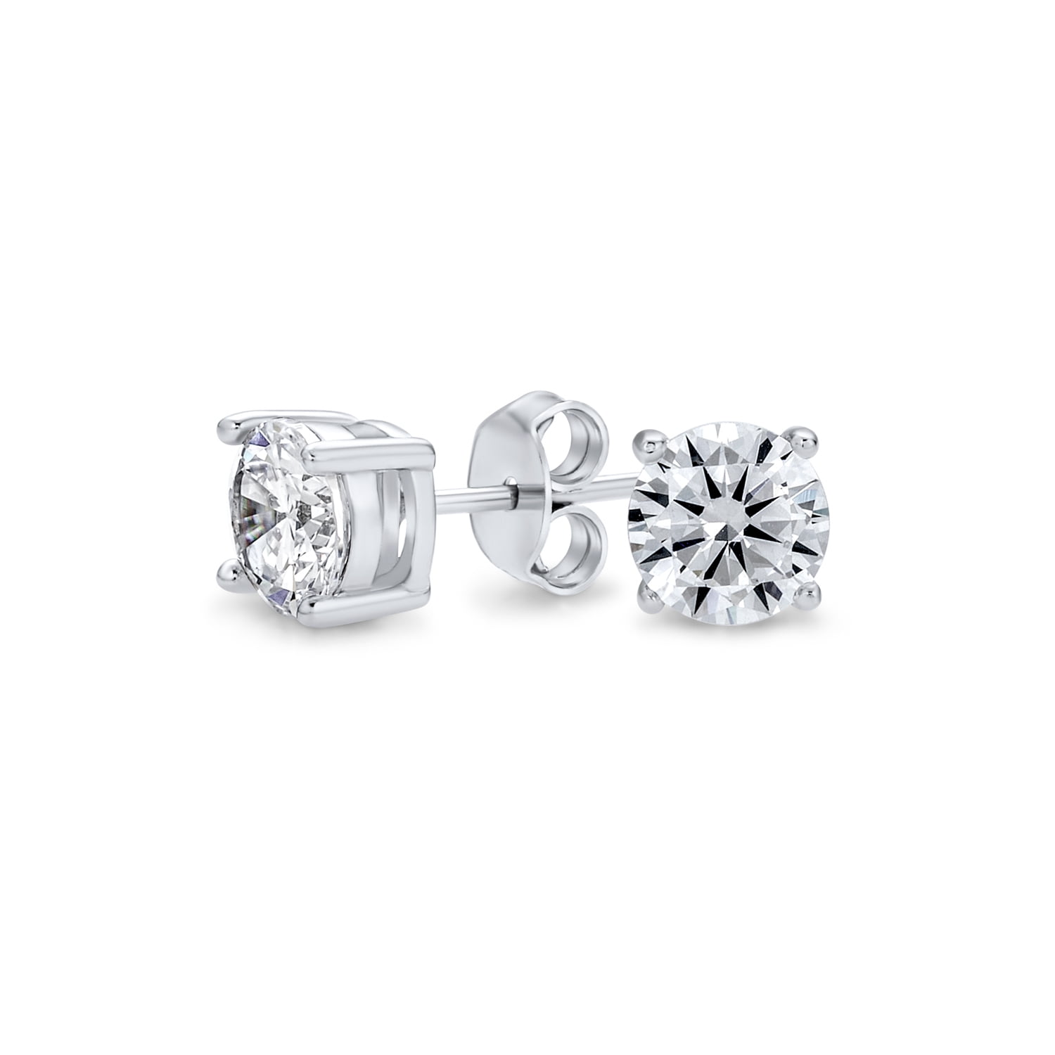 .75 CT Brilliant Cut Round Solitaire Stud Earrings For Women For Men For Girlfriend 4 Prong 925 Sterling Silver 5mm