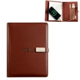 thumbnail image 2 of BAOQIN Personalized Notebook with Power Bank ,A5 Lined Leather Journal Notebook,Hardcover Journal Set with Pen and Gift Box for Men Women School,Travel,Business,Work （Brown）, 2 of 9