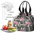 thumbnail image 4 of Pioneer Flower Drawstring Lunch Bag Women - Drawstring Lunch Bag Insulated for Work Office - Stain-Resistant Large Lunchbags for Women with Multi-Pockets, 4 of 6