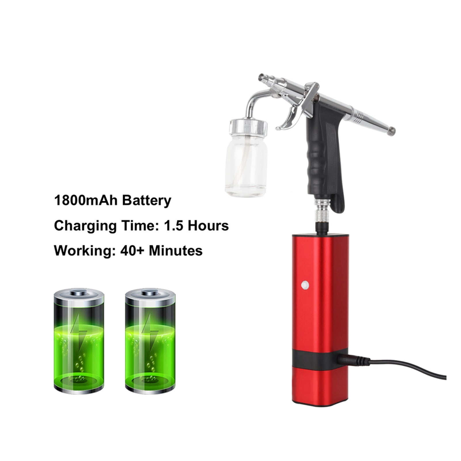 Cordless Airbrush Kit with Siphon Trigger Type Spray Gun for Art Model Body Paint Artist Makeup Nail Tattoos Cake Tools ,Ingeniously Designed