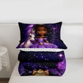 thumbnail image 5 of Erosebridal Cartoon Black Girls Queen Comforter Set For Kids,Cute Unicorn Magic Animal Bedding Comforter Set,Reversible 3 Pieces, 5 of 7
