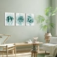thumbnail image 2 of 3 Piece Tropical Fish Canvas Wall Art Sea Animal with Green Coral Painting Prints Marine Life Pictures for Living Room Bedroom Bathroom Green Decor Ready to Hang (Green), 2 of 6