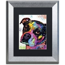 Trademark Fine Art "Young Boxer" Canvas Art by Dean Russo, Black Matte, Silver Frame