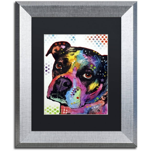 Trademark Fine Art "Young Boxer" Canvas Art by Dean Russo, Black Matte, Silver Frame