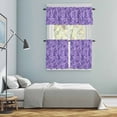 thumbnail image 5 of Vintage Purple Kitchen Curtains Sets for Windows 36 Inch Length, Retro Botanical Abstract Art Rod Pocket Window Treatments Tier Curtains and Valances Set for Bedroom/Bathroom, 5 of 8